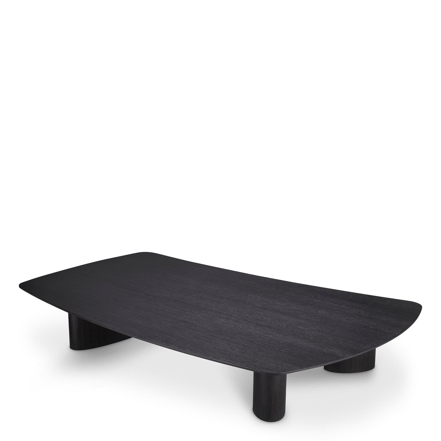 Eichholtz Couchtisch Bergman – Eichenfurnier Anthrazitgrau | Freiform | Low Profile Couchtisch eckig Eichholtz