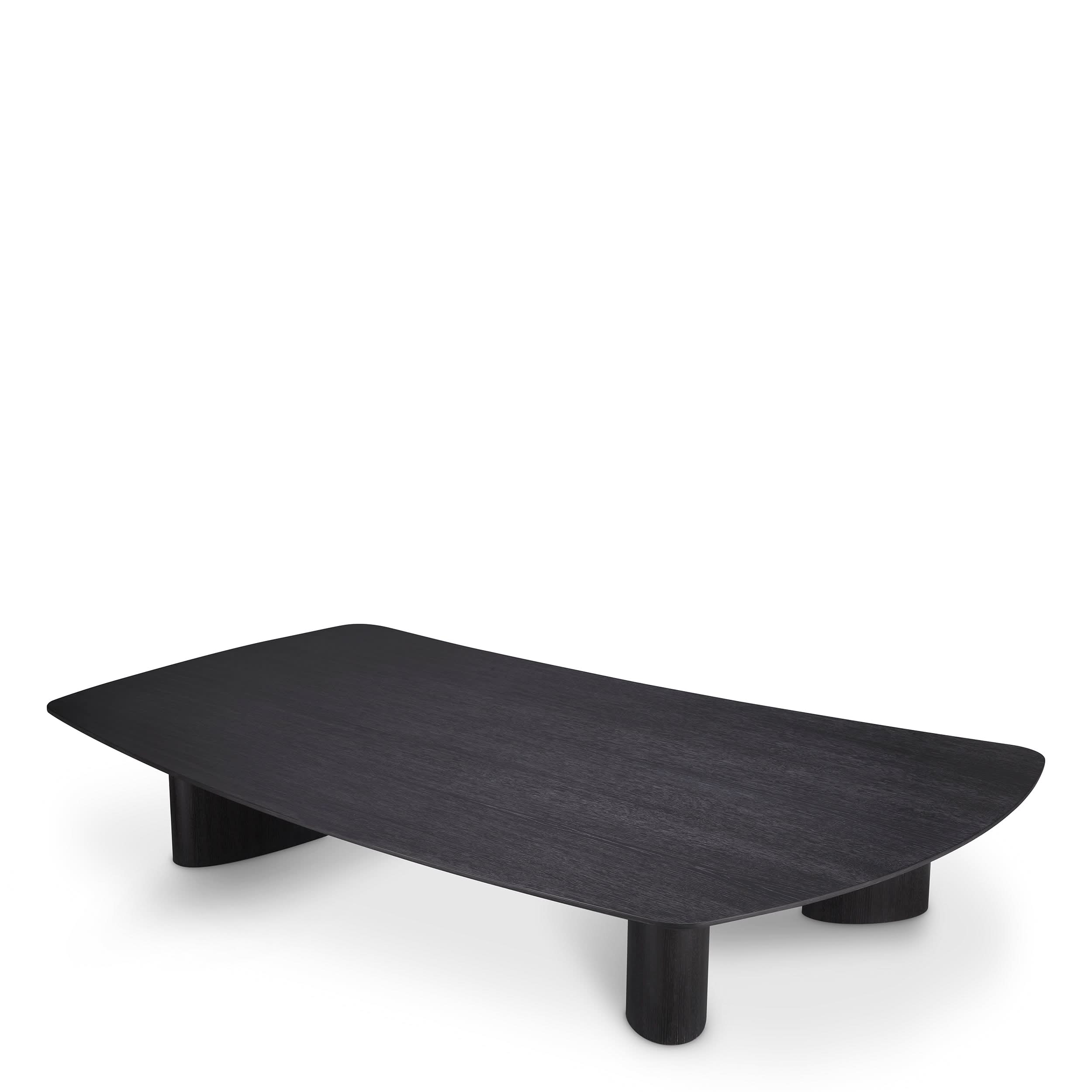 Eichholtz Couchtisch Bergman – Eichenfurnier Anthrazitgrau | Freiform | Low Profile Couchtisch eckig Eichholtz