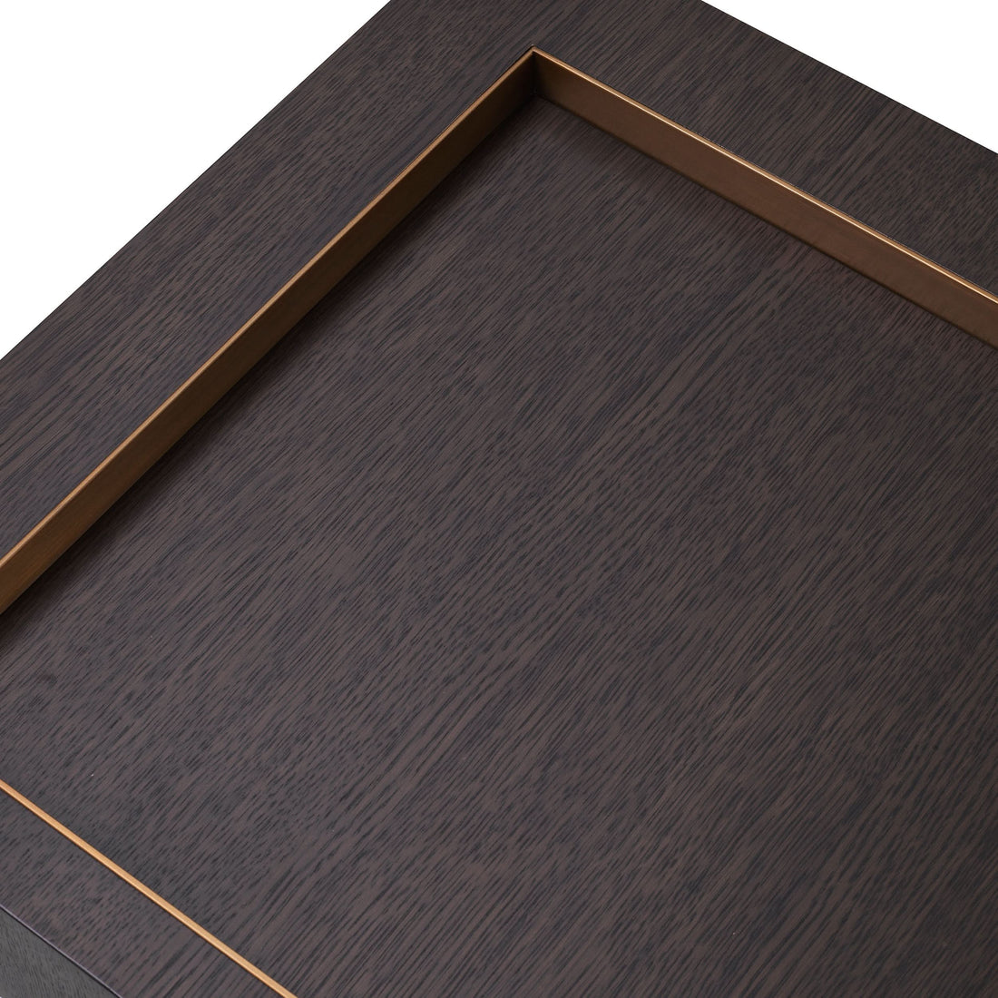 Eichholtz Beistelltisch Otus – Mokkafarbenes Eichenfurnier | Gebürstetes Messing | Quadratisch Beistelltisch eckig Eichholtz
