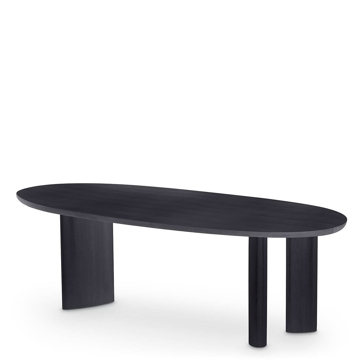Eichholtz Esstisch Lindner – Schwarzes Furnier | Organische Form | Elliptische Beine Esstisch oval Eichholtz