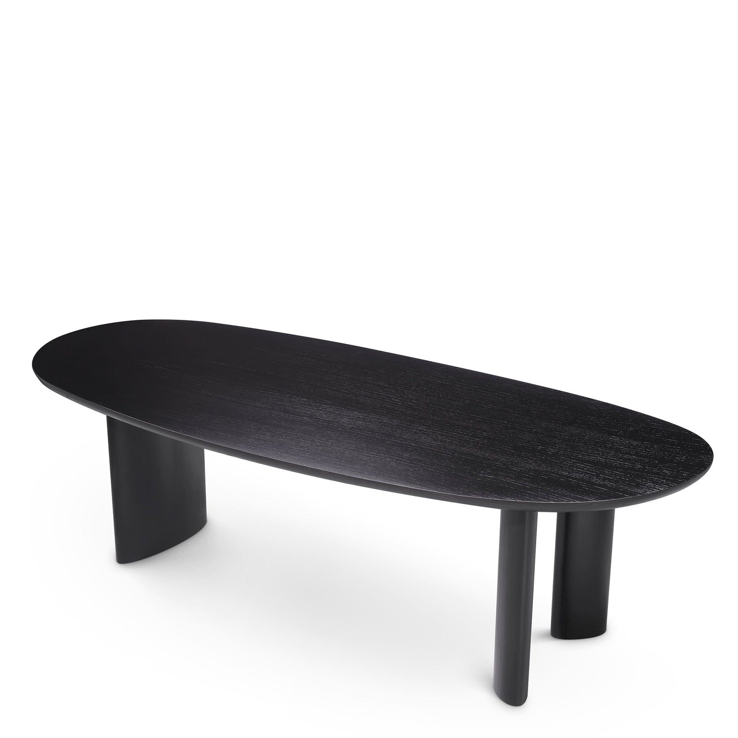 Eichholtz Esstisch Lindner – Schwarzes Furnier | Organische Form | Elliptische Beine Esstisch oval Eichholtz
