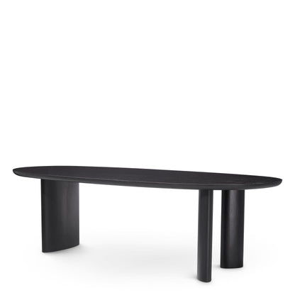 Eichholtz Esstisch Lindner – Schwarzes Furnier | Organische Form | Elliptische Beine Esstisch oval Eichholtz