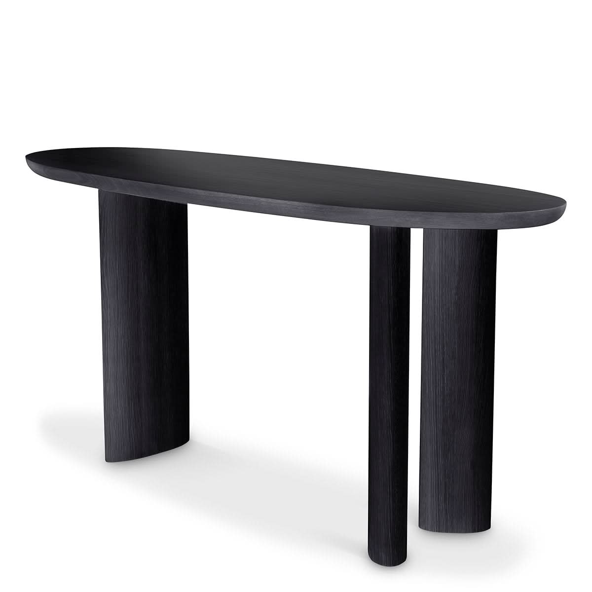 Eichholtz Konsolentisch Lindner – Schwarzes Furnier | Organische Form | Elliptische Beine Konsolentisch Eichholtz
