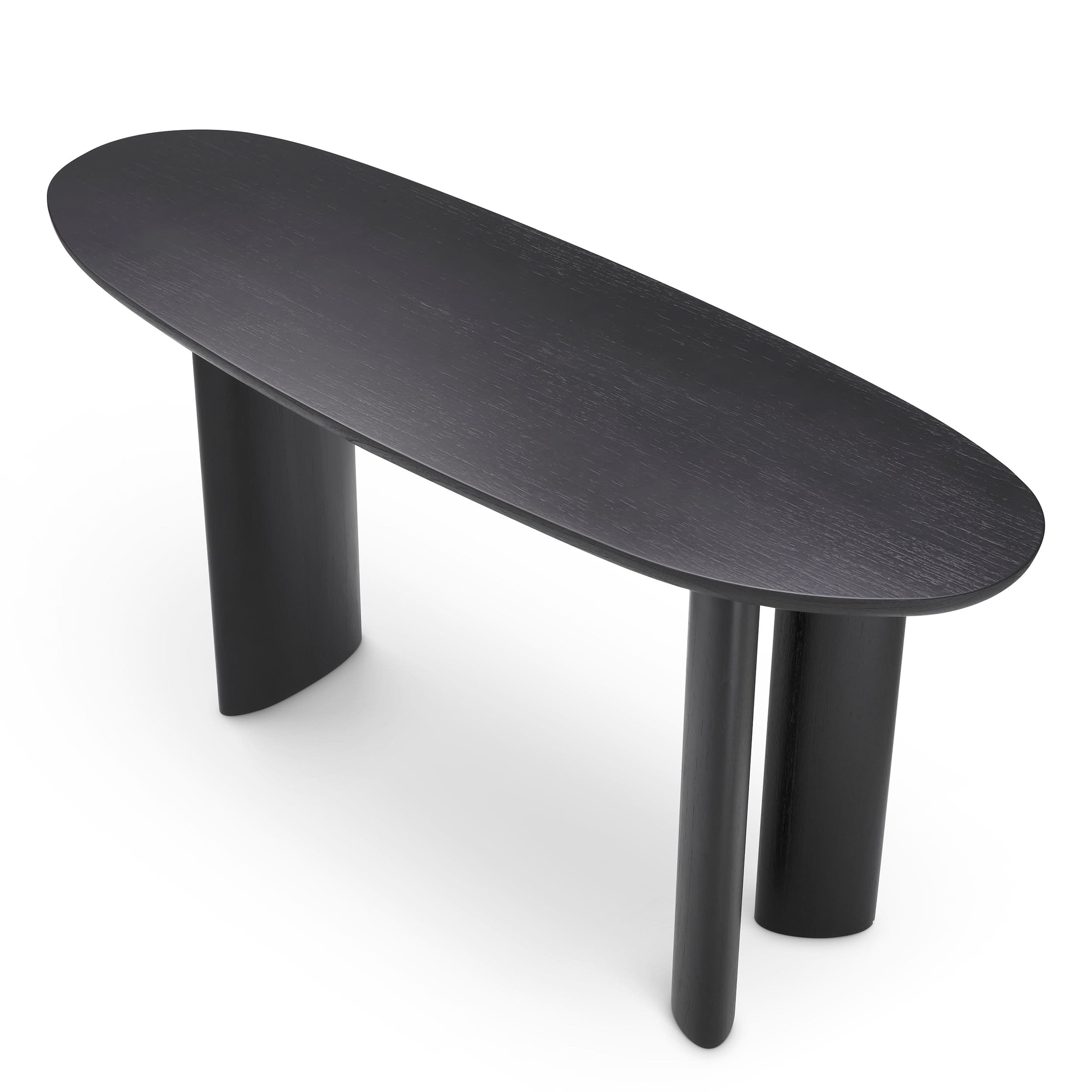 Eichholtz Konsolentisch Lindner – Schwarzes Furnier | Organische Form | Elliptische Beine Konsolentisch Eichholtz