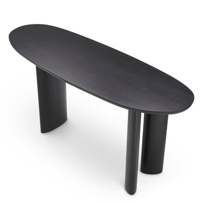 Eichholtz Konsolentisch Lindner – Schwarzes Furnier | Organische Form | Elliptische Beine Konsolentisch Eichholtz