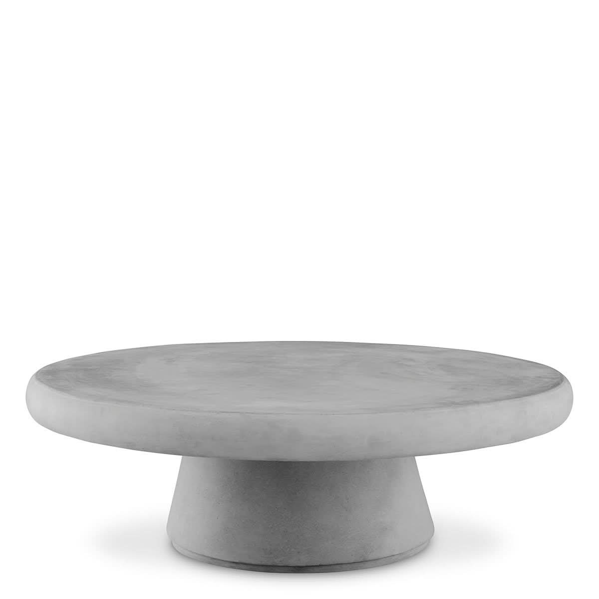 Eichholtz Outdoor Couchtisch Cleon – Glattes Grau | Glasfaserverstärkter Beton Outdoor Couchtisch rund Eichholtz