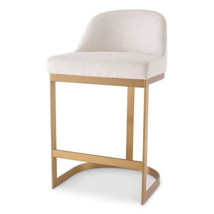 Eichholtz Tresenhocker Condos – Lyssa Off-White | Gebürstetes Messing Barstuhl Eichholtz