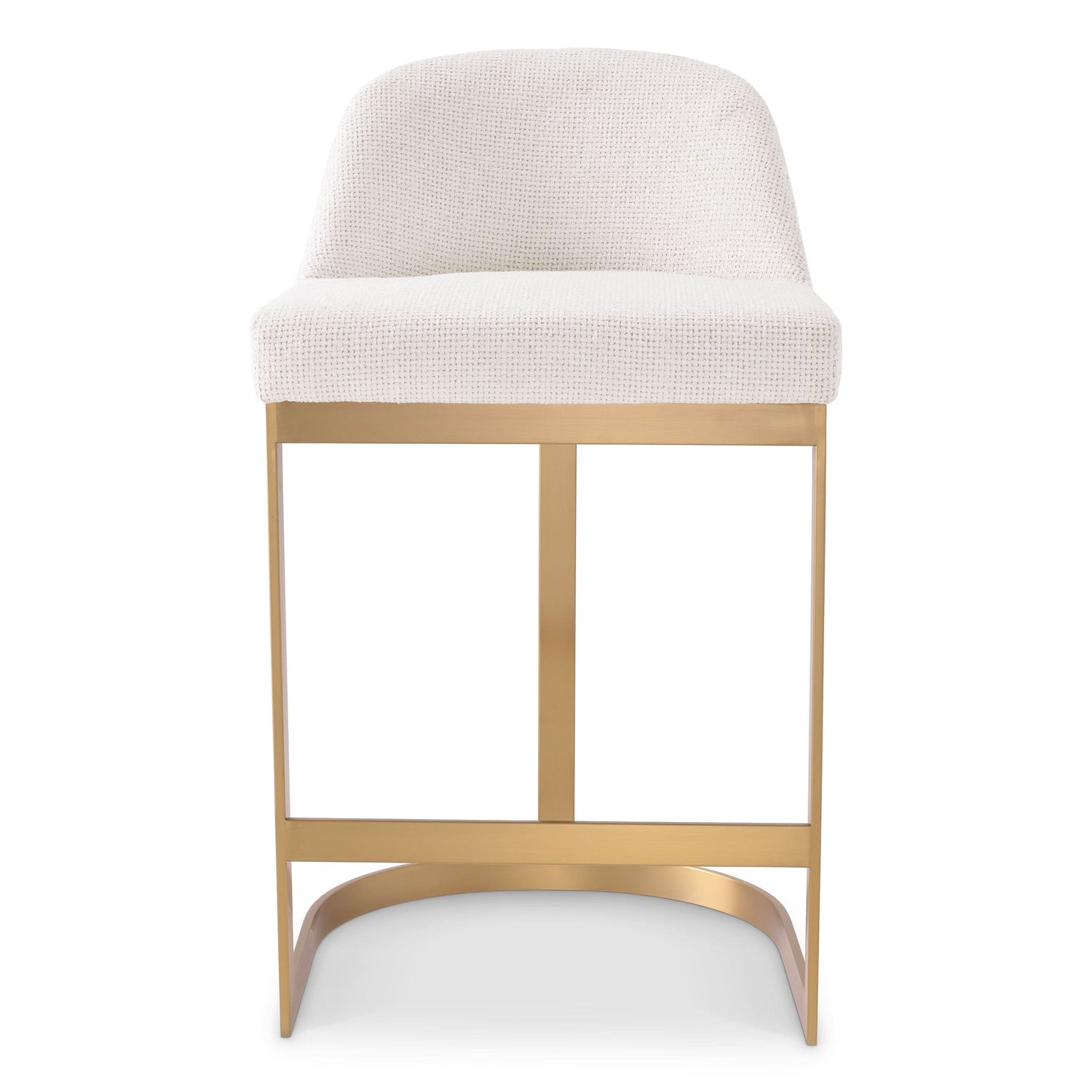 Eichholtz Tresenhocker Condos – Lyssa Off-White | Gebürstetes Messing Barstuhl Eichholtz