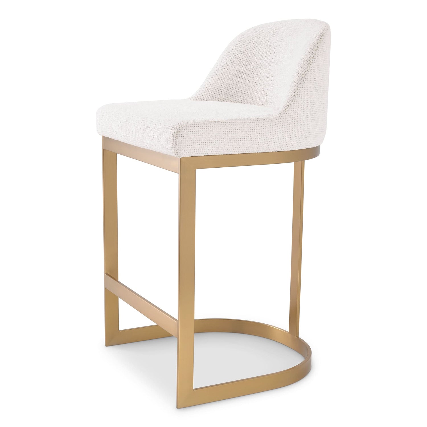 Eichholtz Tresenhocker Condos – Lyssa Off-White | Gebürstetes Messing Barstuhl Eichholtz