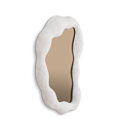 Eichholtz Spiegel Genta S – Weiß | Spiegelglas in Bronze-Optik Wandspiegel asymmetrisch Eichholtz