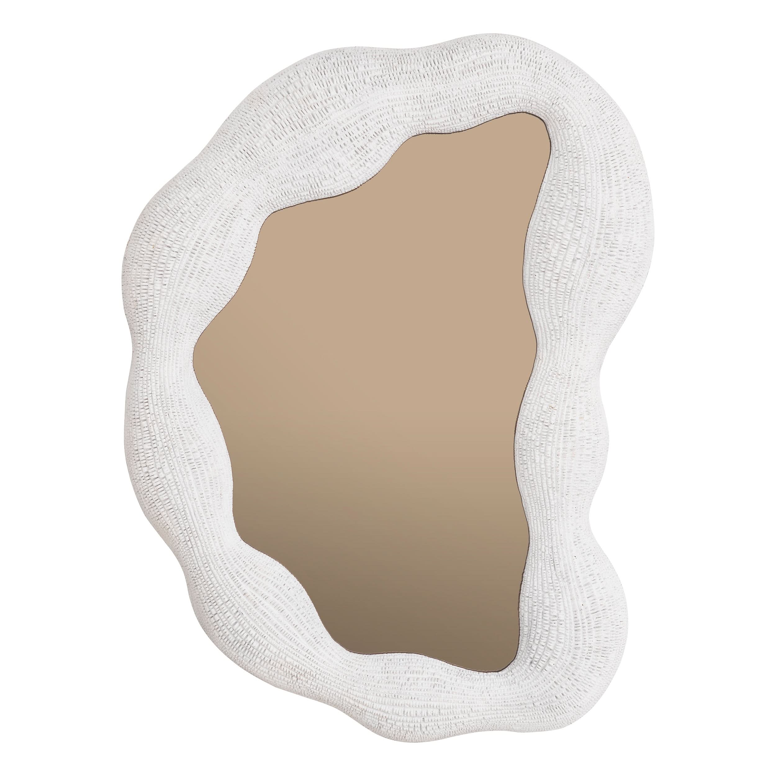 Eichholtz Spiegel Genta S – Weiß | Spiegelglas in Bronze-Optik Wandspiegel asymmetrisch Eichholtz