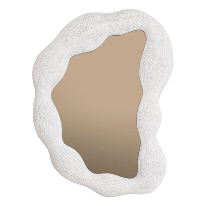 Eichholtz Spiegel Genta S – Weiß | Spiegelglas in Bronze-Optik Wandspiegel asymmetrisch Eichholtz