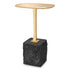 Eichholtz Beistelltisch Kayan S – Schwarzer Granit | Poliertes Messing | Halbrund Beistelltisch oval Eichholtz