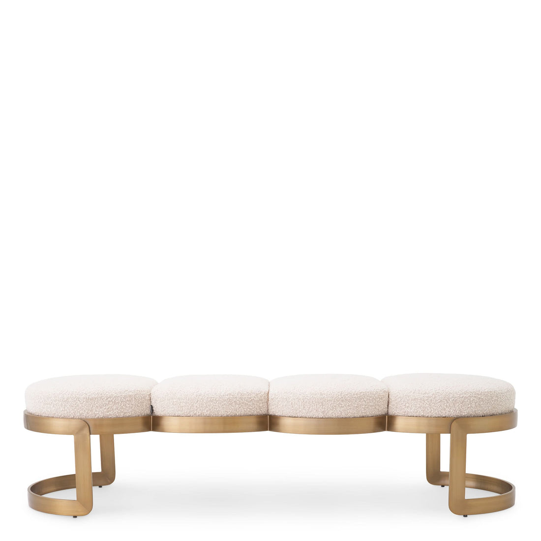 Eichholtz – Polsterbank Newport (Bouclé Cream | Brushed Brass) Polsterbank Eichholtz