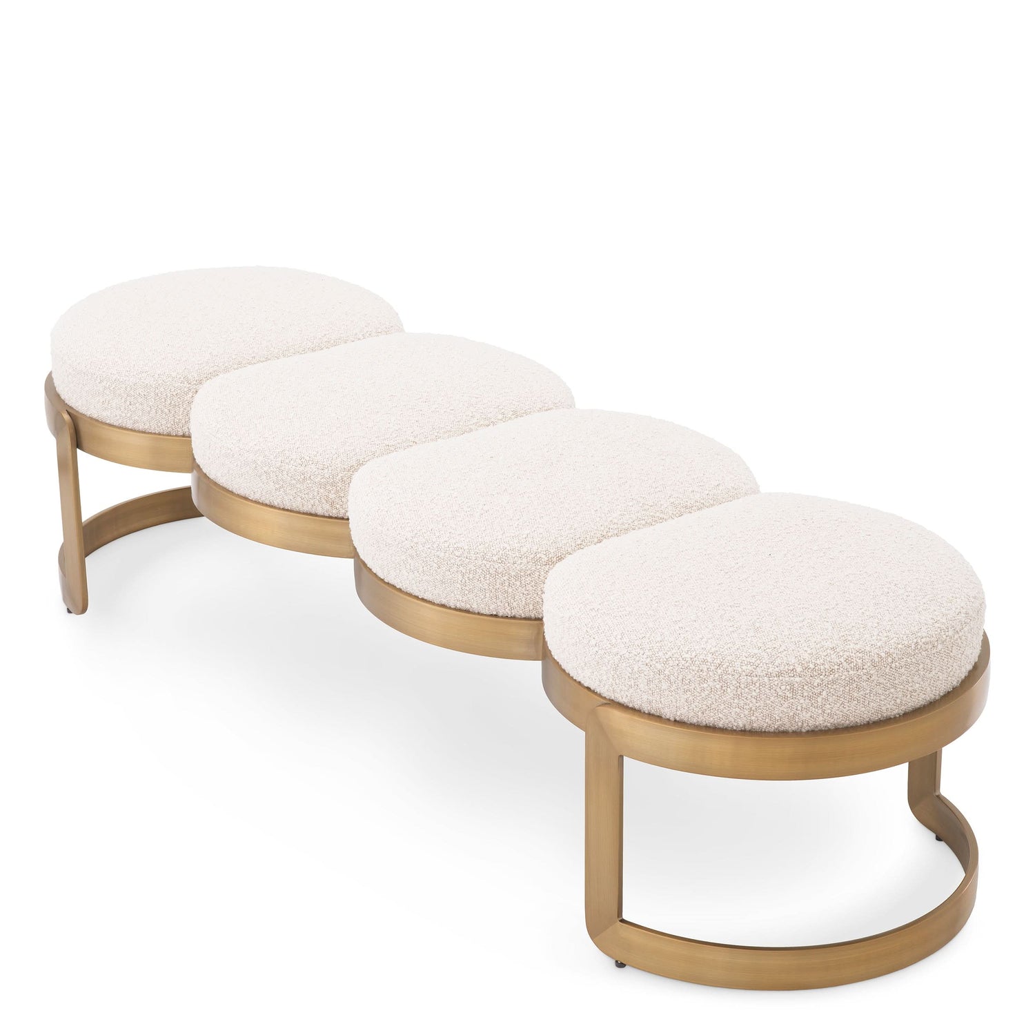Eichholtz – Polsterbank Newport (Bouclé Cream | Brushed Brass) Polsterbank Eichholtz