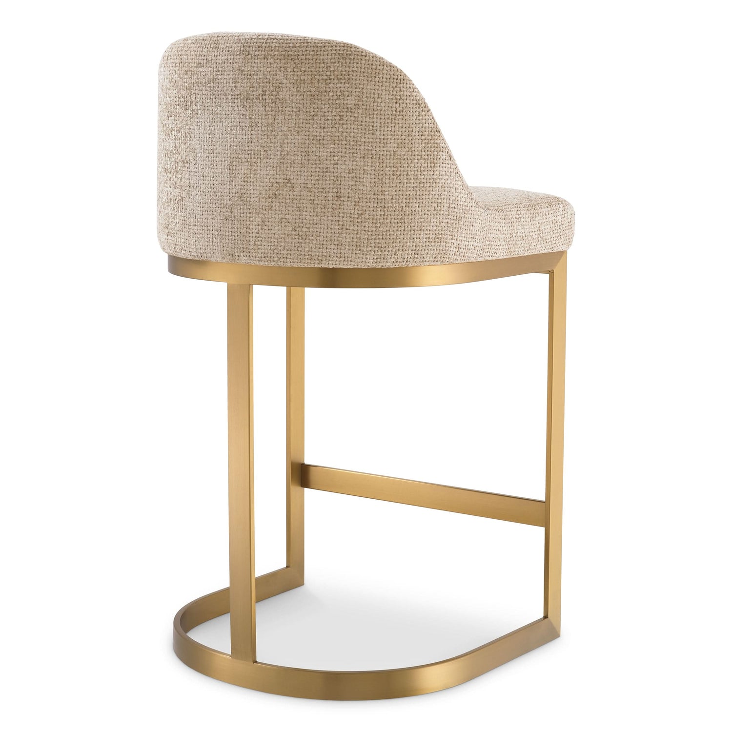 Eichholtz Tresenhocker Condos – Lyssa Sand | Gebürstetes Messing Barstuhl Eichholtz