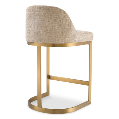 Eichholtz Tresenhocker Condos – Lyssa Sand | Gebürstetes Messing Barstuhl Eichholtz