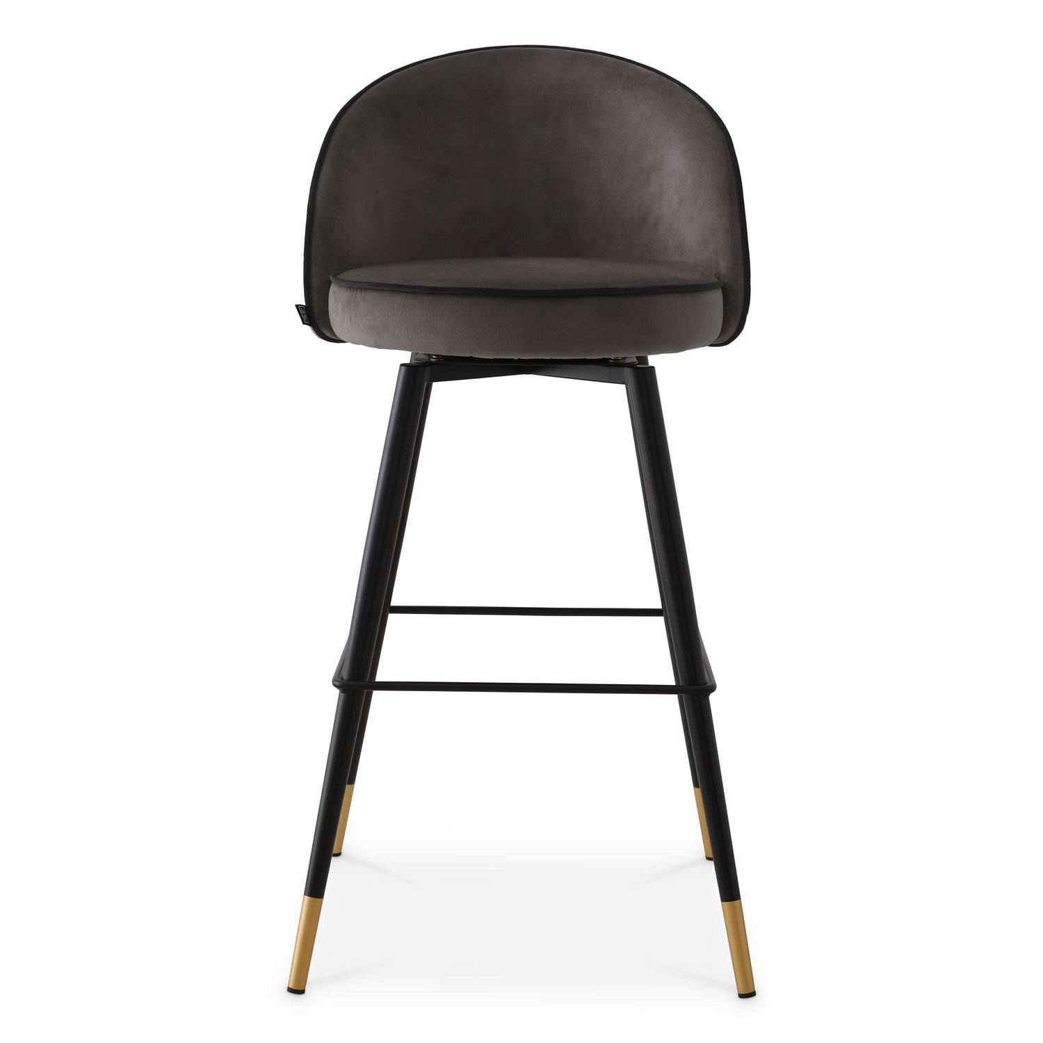 Eichholtz Barhocker Cooper – Roche Dark Grey Velvet (Set aus 2) 2er-Set Barstühle Eichholtz