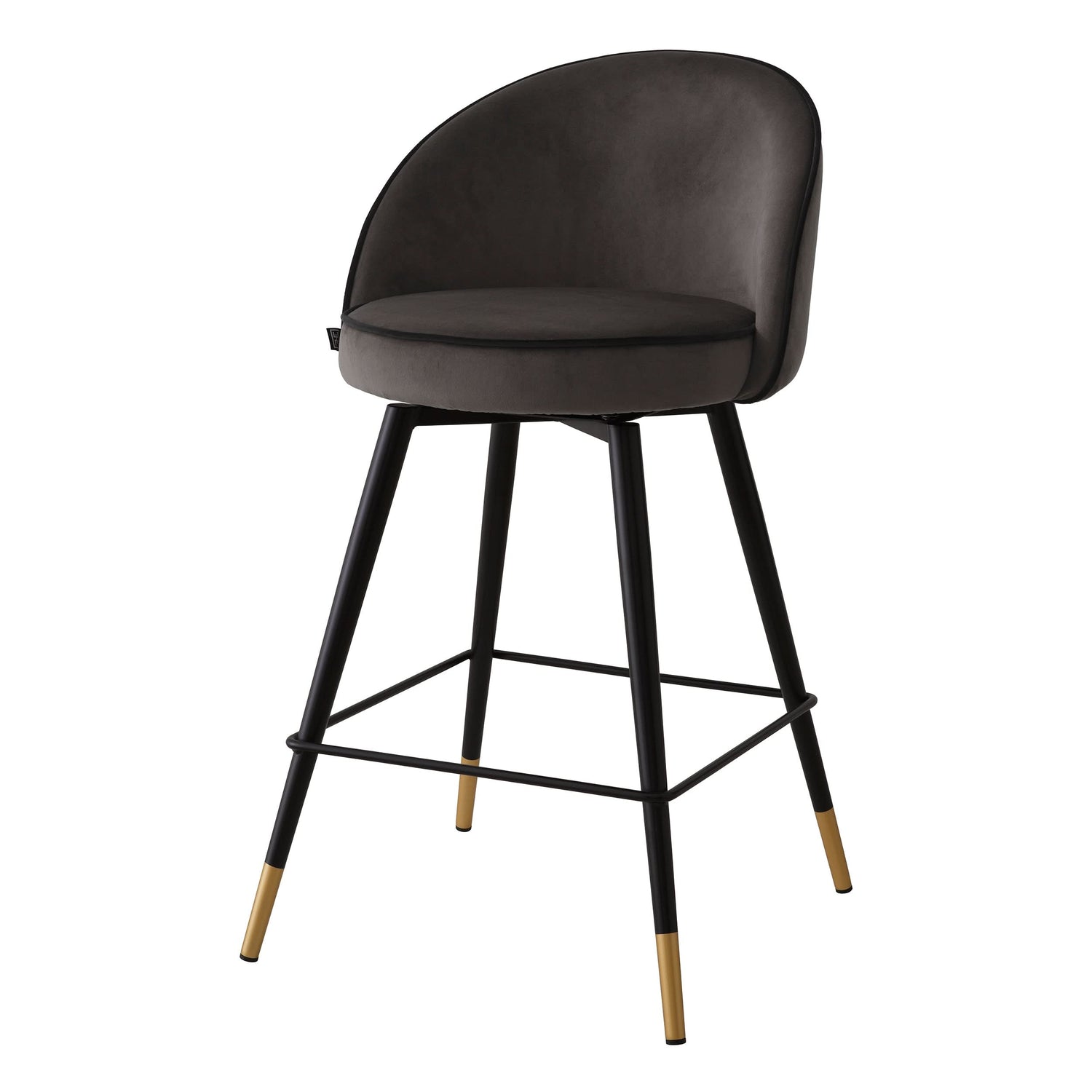 Eichholtz Tresenhocker Cooper – Roche dark grey velvet  (2er-Set)