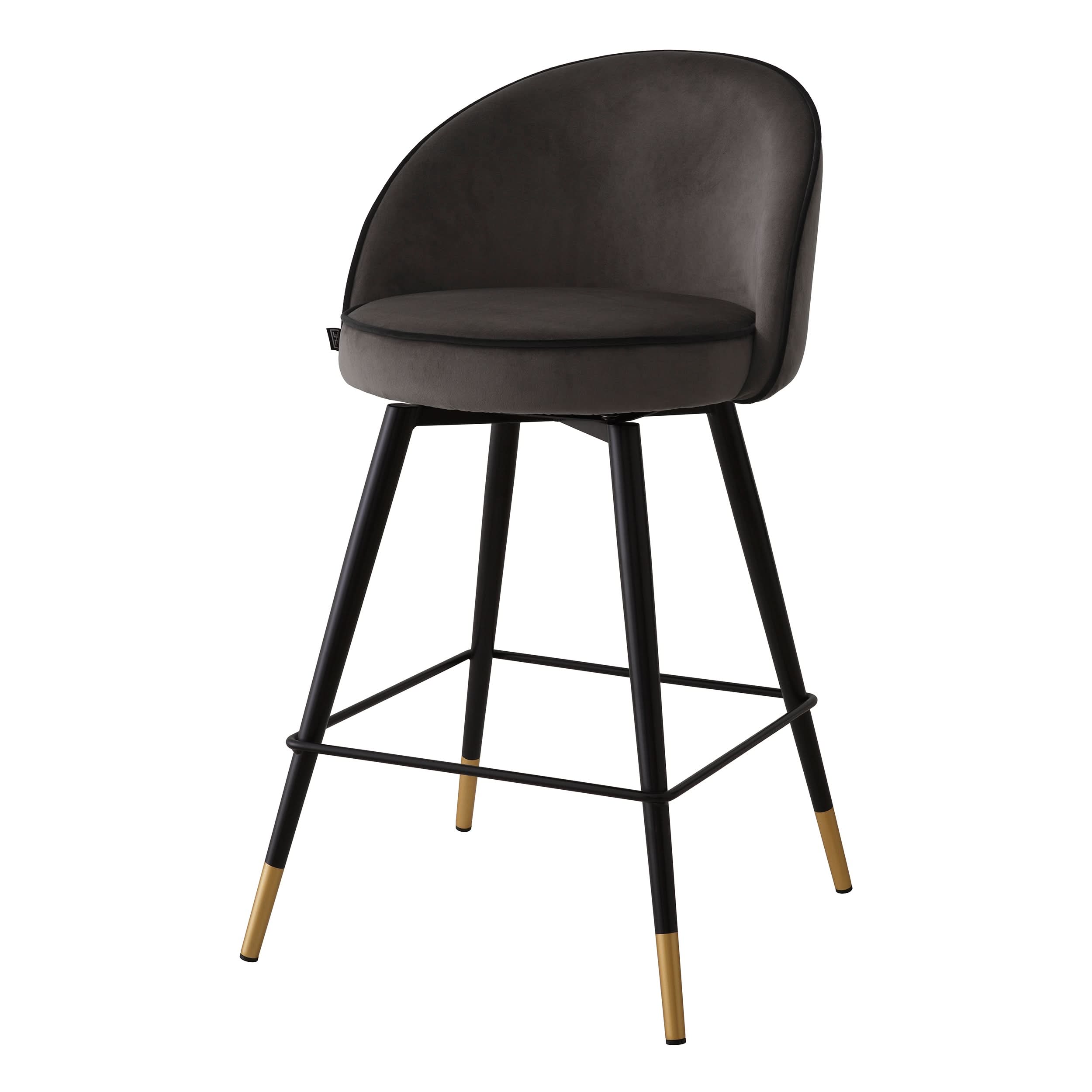 Eichholtz Tresenhocker Cooper – Roche dark grey velvet  (2er-Set)
