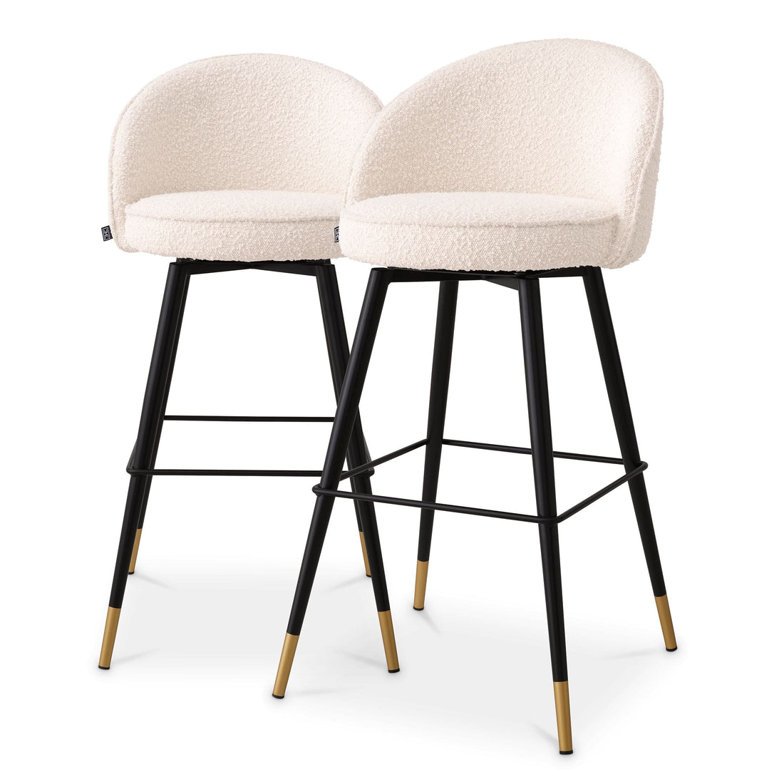 Eichholtz Barhocker Cooper – Bouclé Cream (Set aus 2) 2er-Set Barstühle Eichholtz