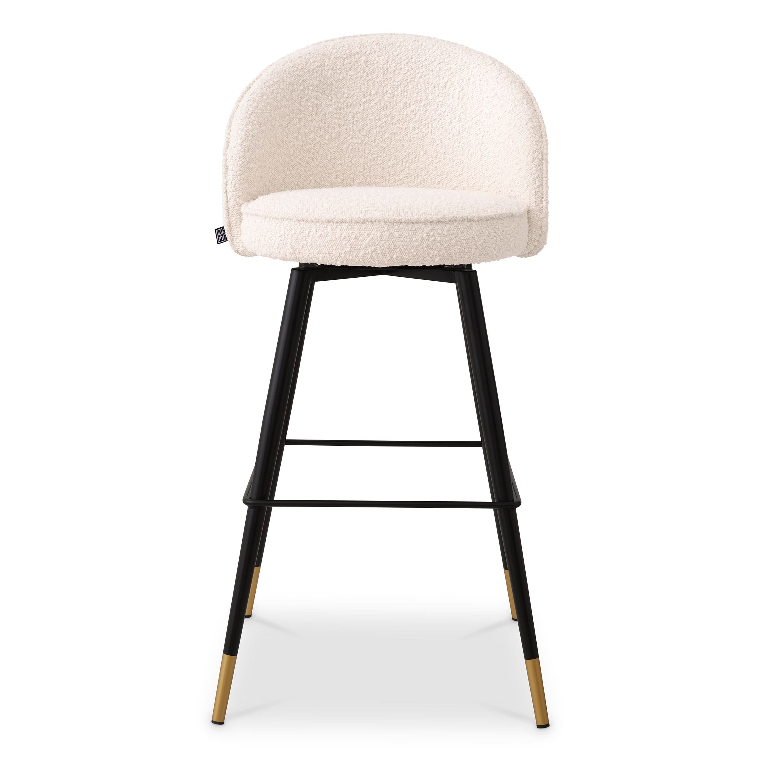 Eichholtz Barhocker Cooper – Bouclé Cream (Set aus 2) 2er-Set Barstühle Eichholtz