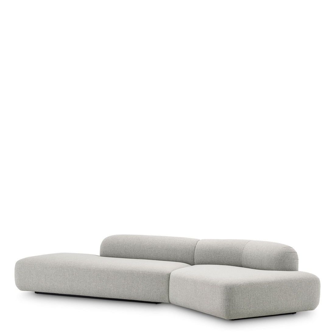 Eichholtz Sofa Taraval – Rêve Grey | Schwarze Holzbase | Organische Form 4-Sitzer Sofa Eichholtz