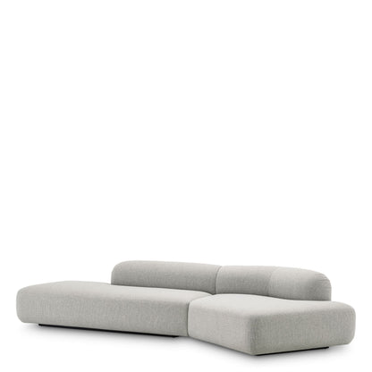 Eichholtz Sofa Taraval – Rêve Grey | Schwarze Holzbase | Organische Form 4-Sitzer Sofa Eichholtz