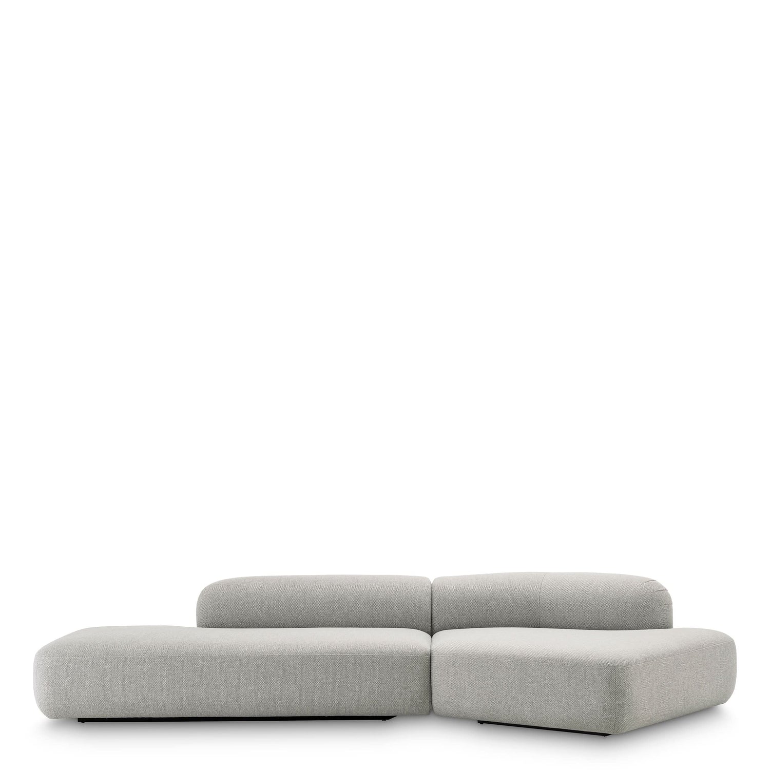 Eichholtz Sofa Taraval – Rêve Grey | Schwarze Holzbase | Organische Form 4-Sitzer Sofa Eichholtz
