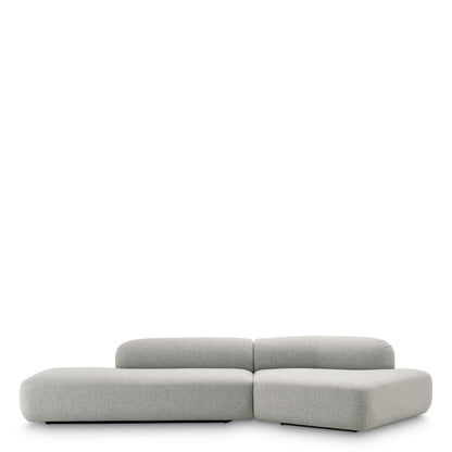 Eichholtz Sofa Taraval – Rêve Grey | Schwarze Holzbase | Organische Form 4-Sitzer Sofa Eichholtz