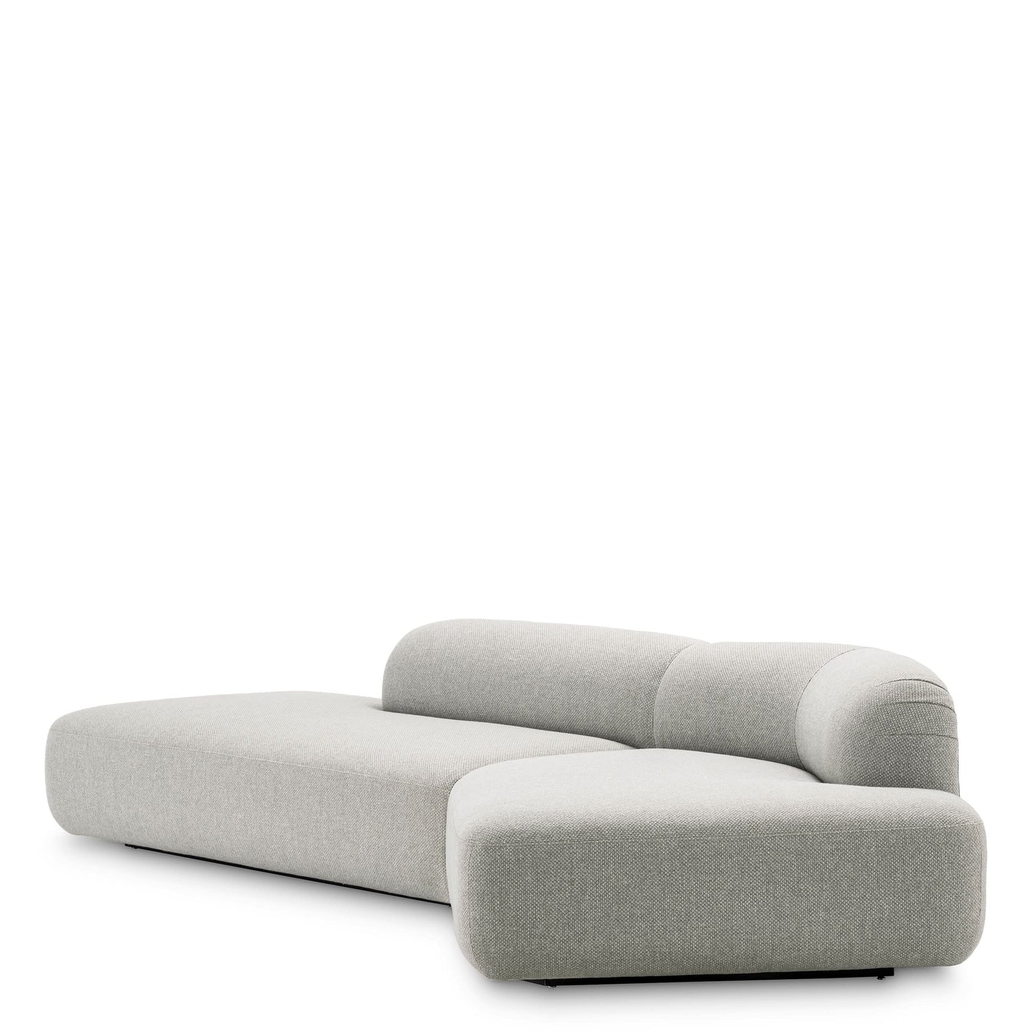 Eichholtz Sofa Taraval – Rêve Grey | Schwarze Holzbase | Organische Form 4-Sitzer Sofa Eichholtz