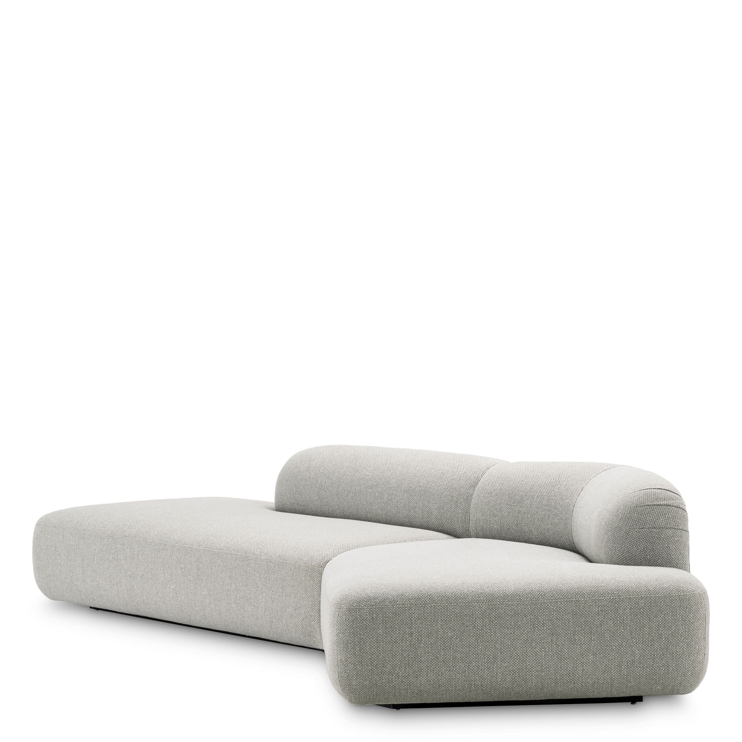 Eichholtz Sofa Taraval – Rêve Grey | Schwarze Holzbase | Organische Form 4-Sitzer Sofa Eichholtz
