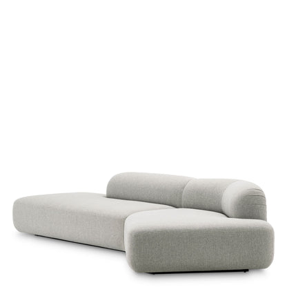 Eichholtz Sofa Taraval – Rêve Grey | Schwarze Holzbase | Organische Form 4-Sitzer Sofa Eichholtz