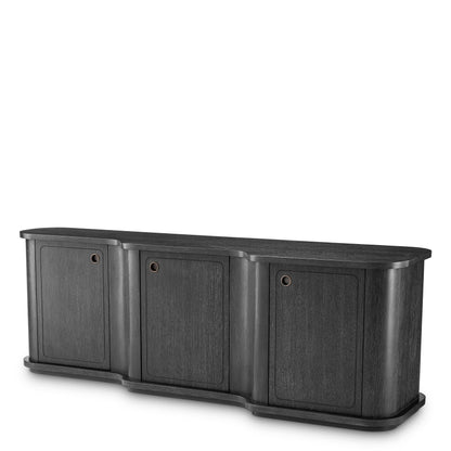 Eichholtz Kommode Caprioli – Eichenfurnier Anthrazitgrau mit Bronzeakzenten Sideboard Eichholtz
