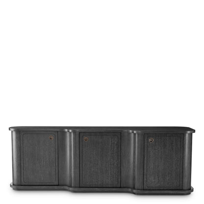 Eichholtz Kommode Caprioli – Eichenfurnier Anthrazitgrau mit Bronzeakzenten Sideboard Eichholtz