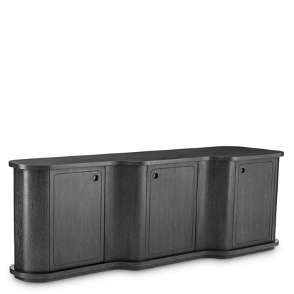 Eichholtz Kommode Caprioli – Eichenfurnier Anthrazitgrau mit Bronzeakzenten Sideboard Eichholtz