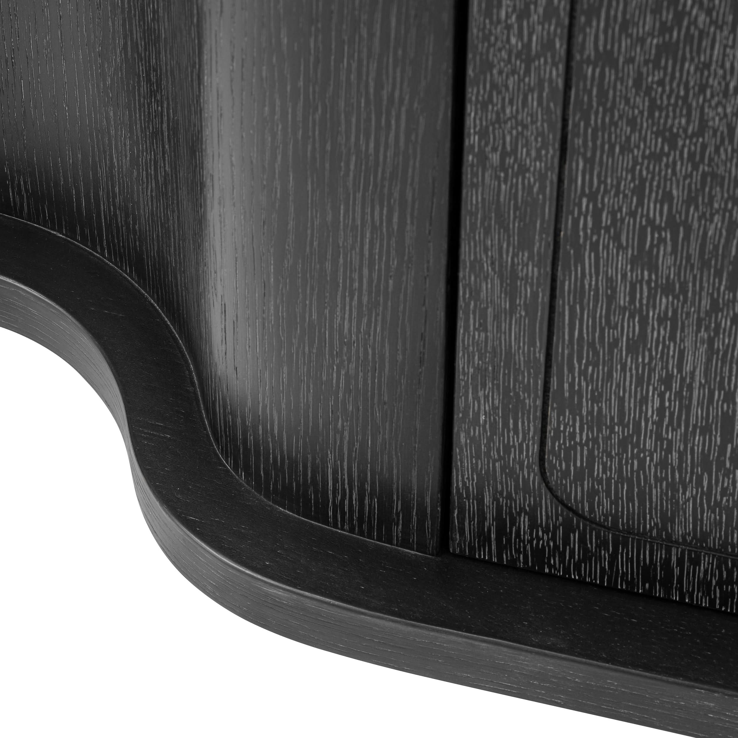 Eichholtz Kommode Caprioli – Eichenfurnier Anthrazitgrau mit Bronzeakzenten Sideboard Eichholtz