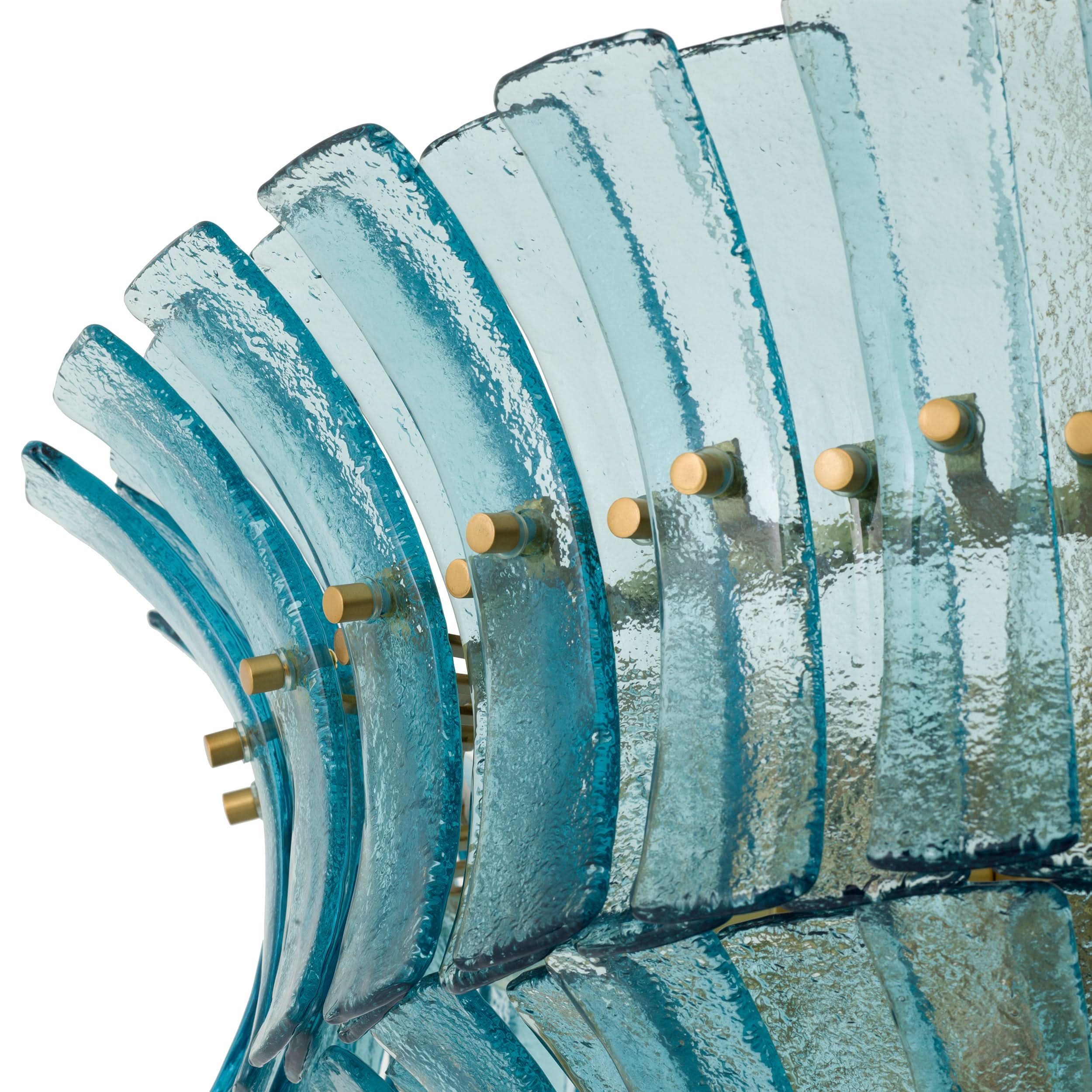 Eichholtz Kronleuchter Toscano – Antik-Messing-Finish | Blaues Glas Kronleuchter Eichholtz