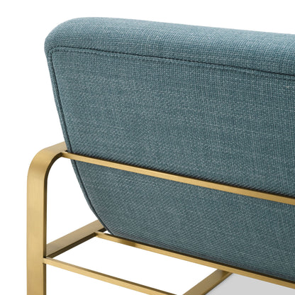 Eichholtz Sessel Olsen – Gebürstetes Messing-Finish | Scalea Blau Polstersessel Eichholtz