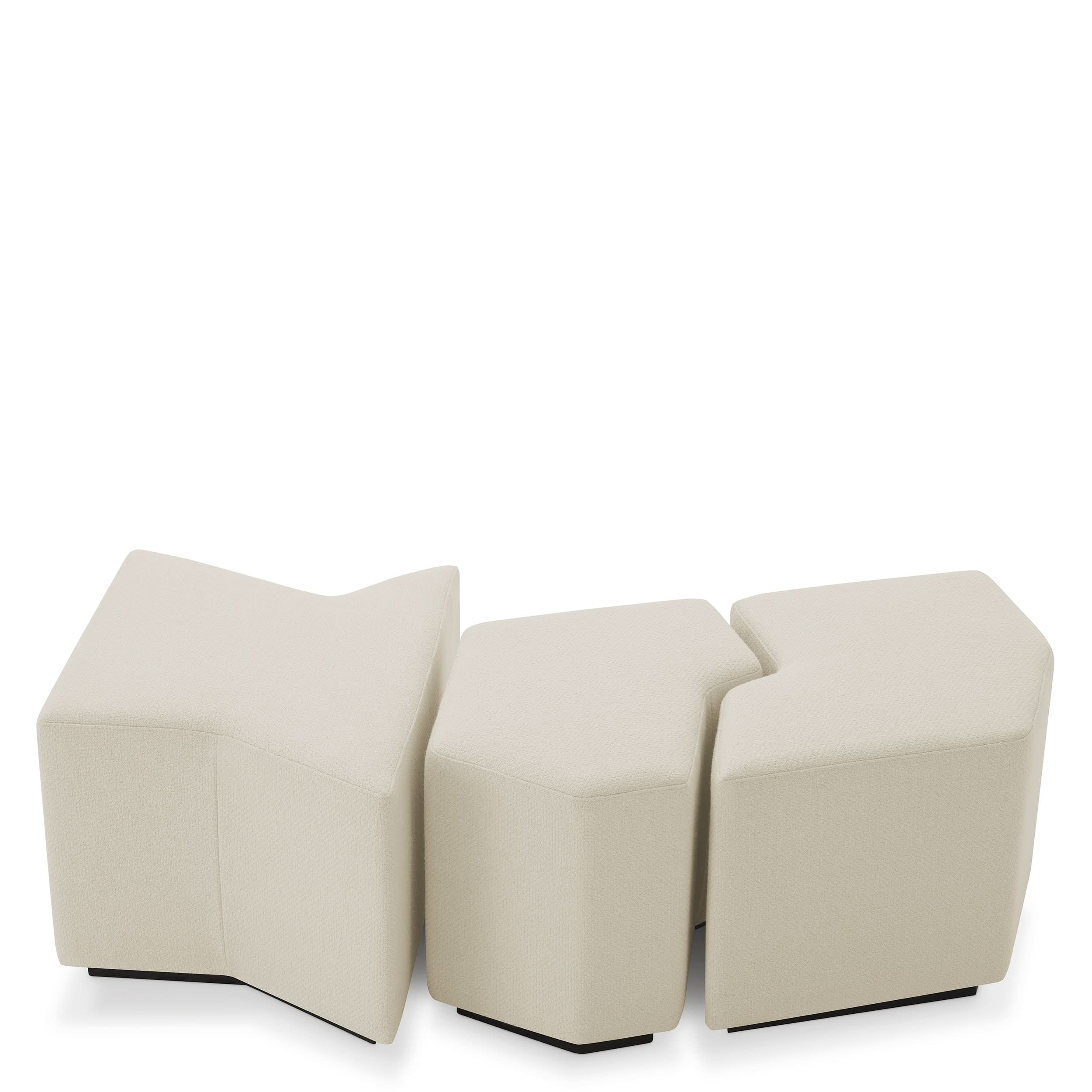 Eichholtz Hocker Filbert – 3er-Set Polsterhocker Eichholtz