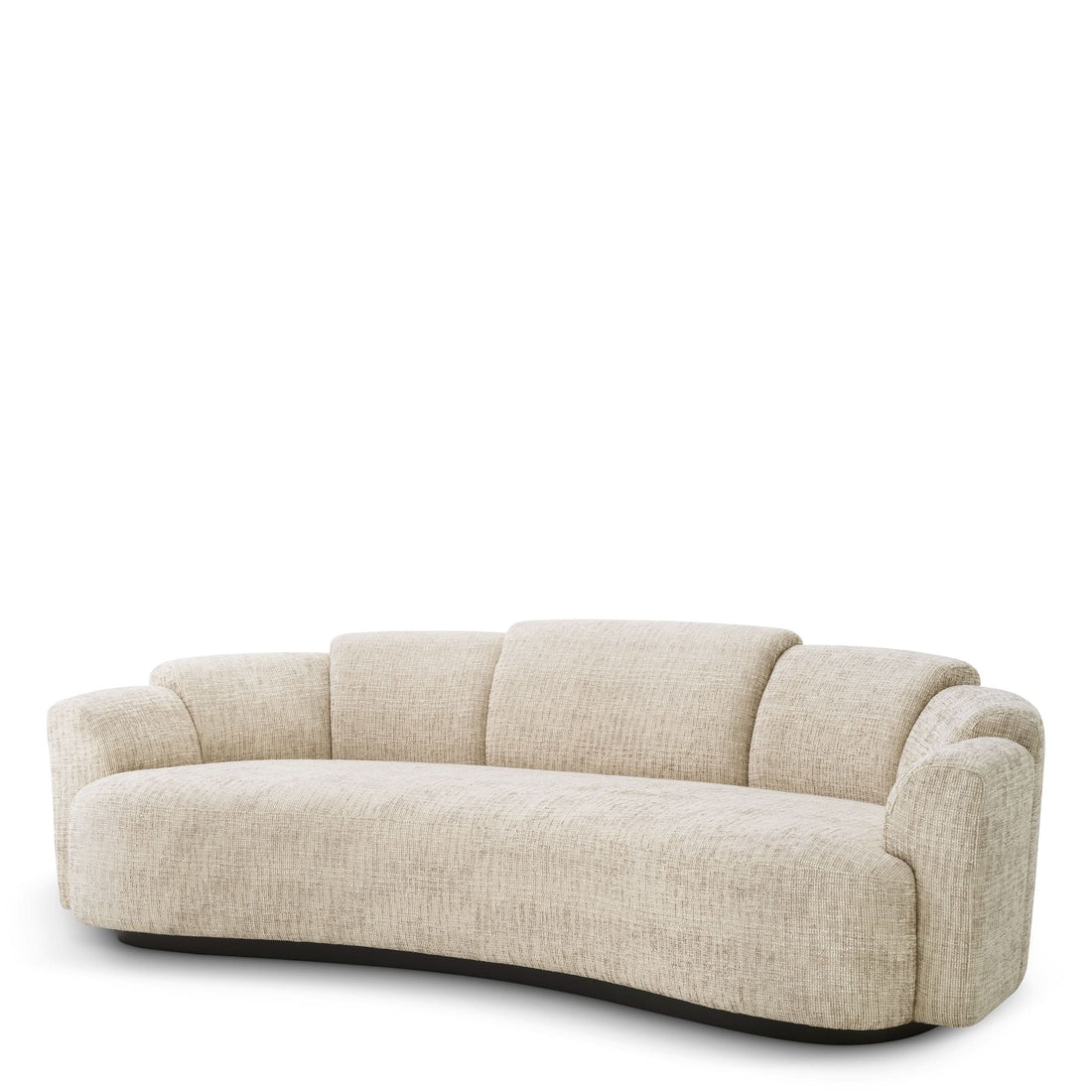 Eichholtz Sofa Marbella – Creststone Beige | schwarzer Holzsockel 3-Sitzer Sofa Eichholtz