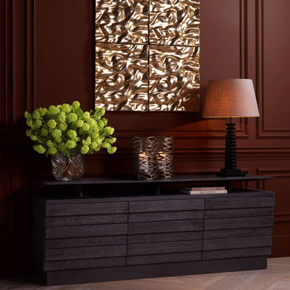 Eichholtz Kommode Quintino - Charcoal Grey Oak Veneer Sideboard Eichholtz