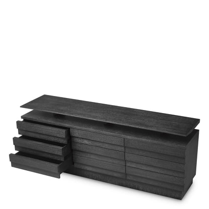 Eichholtz Kommode Quintino - Charcoal Grey Oak Veneer Sideboard Eichholtz