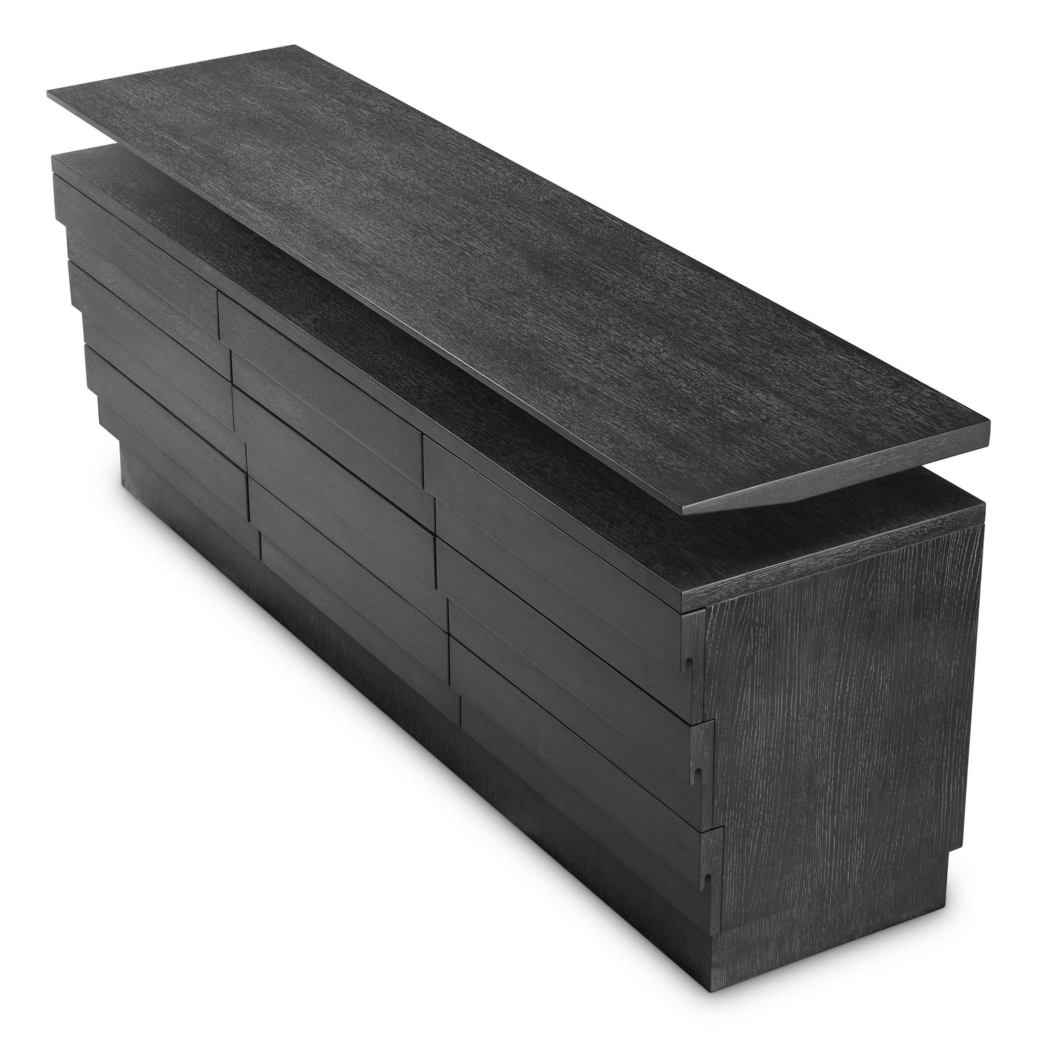 Eichholtz Kommode Quintino - Charcoal Grey Oak Veneer Sideboard Eichholtz