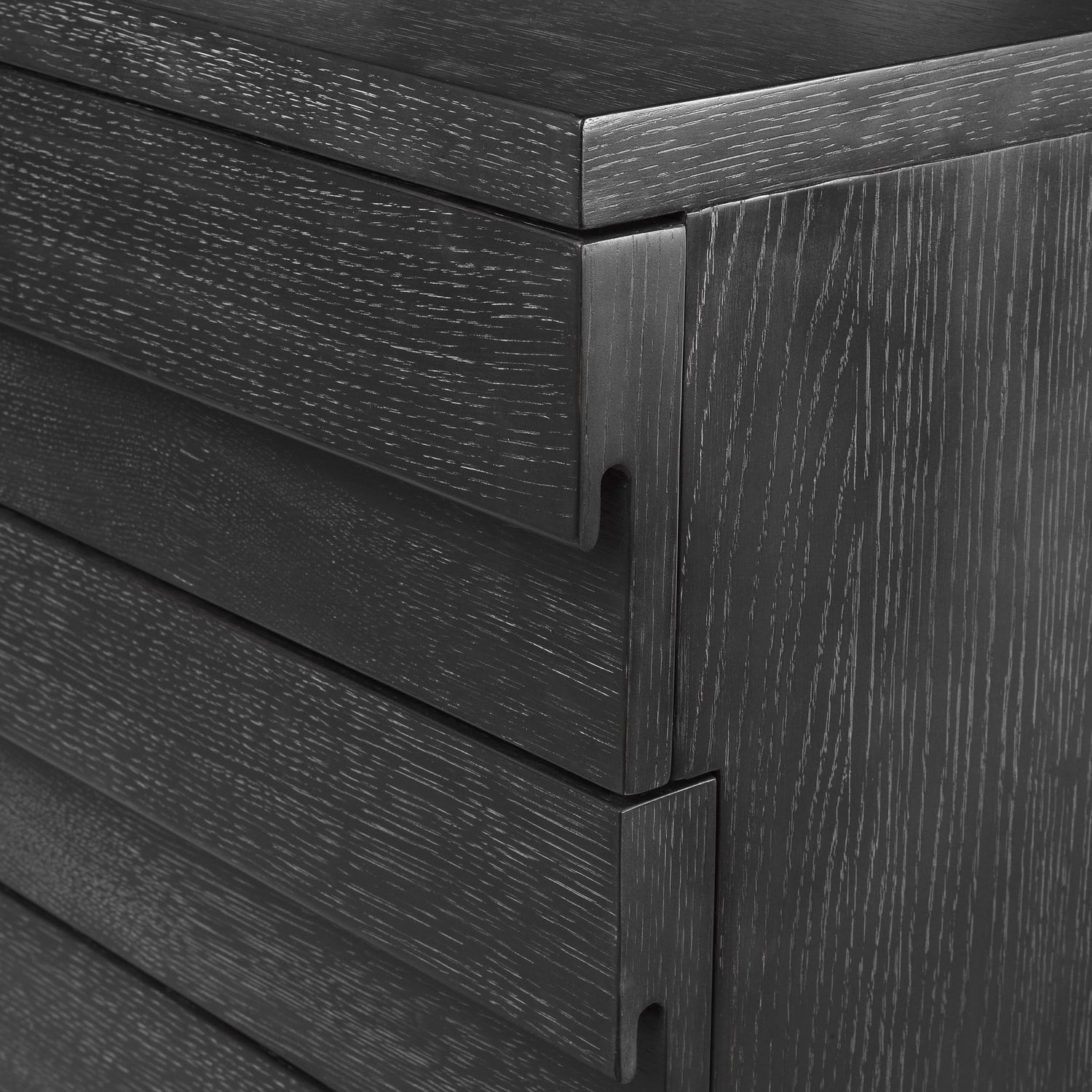 Eichholtz Kommode Quintino - Charcoal Grey Oak Veneer Sideboard Eichholtz