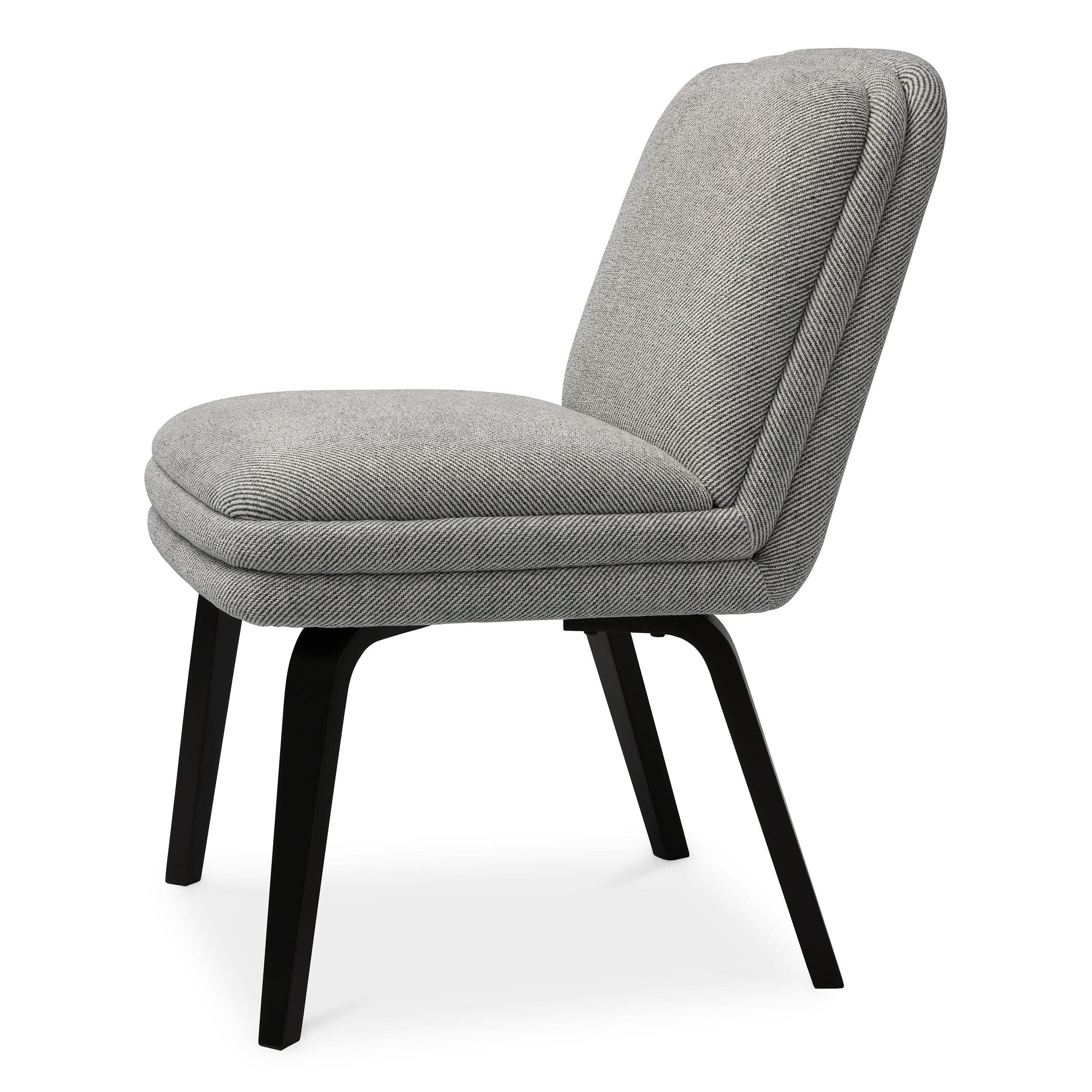 Eichholtz Esszimmerstuhl Lucia – Fisher Grau | Schwarze Beine Esszimmerstuhl Eichholtz