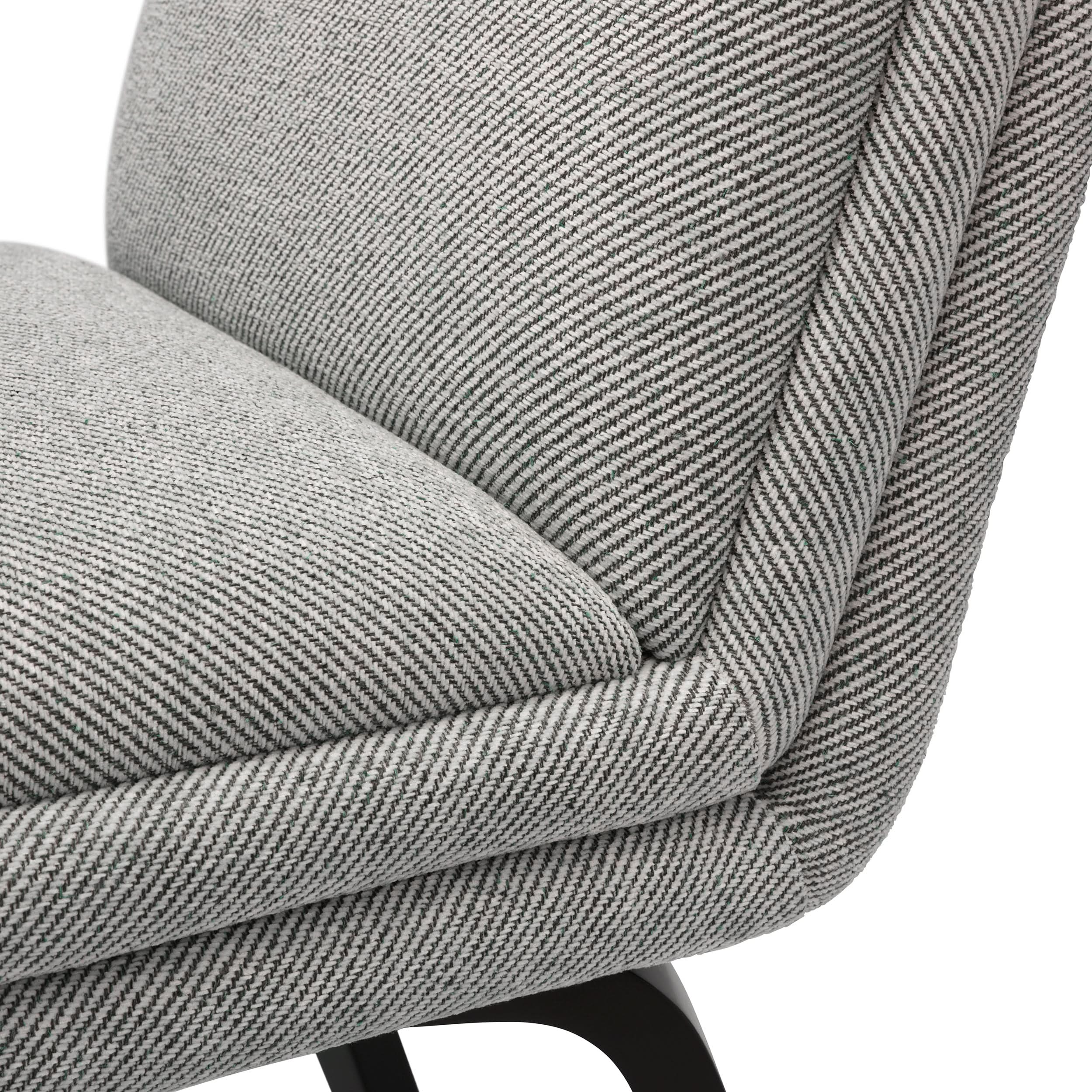 Eichholtz Esszimmerstuhl Lucia – Fisher Grau | Schwarze Beine Esszimmerstuhl Eichholtz