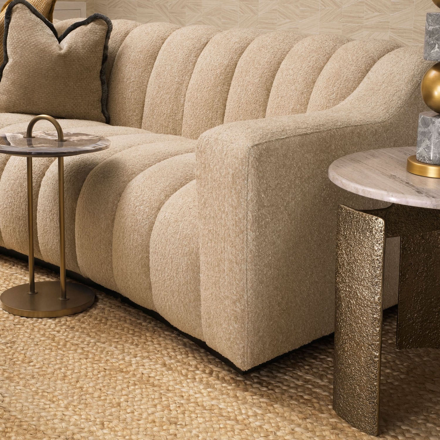 Eichholtz Sofa Kelly S - Cascade Sand 4-Sitzer Sofa Eichholtz