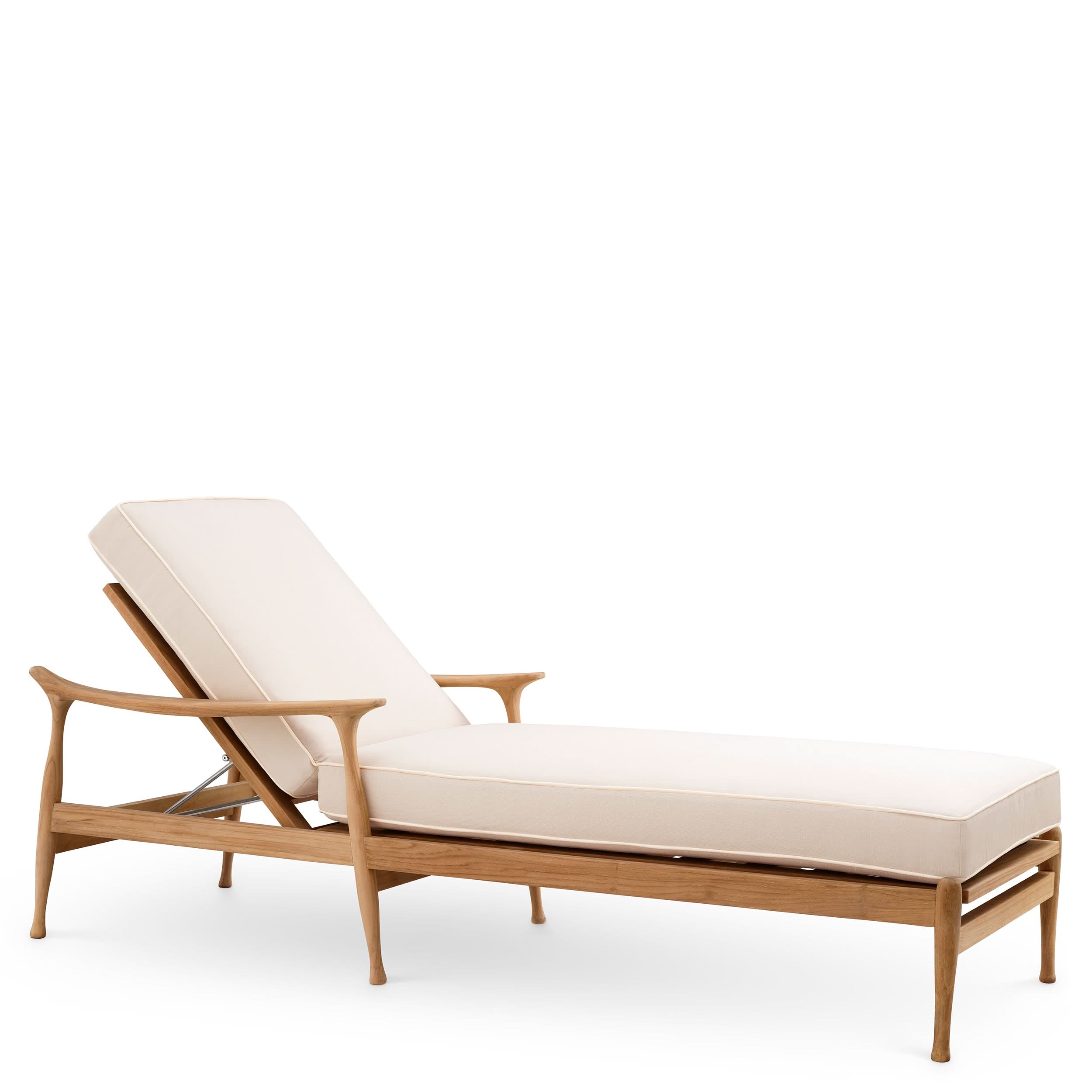 Eichholtz Outdoor Daybed Manzo – Natural Teak | Flores Off-White Outdoor Liege Eichholtz