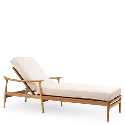 Eichholtz Outdoor Daybed Manzo – Natural Teak | Flores Off-White Outdoor Liege Eichholtz